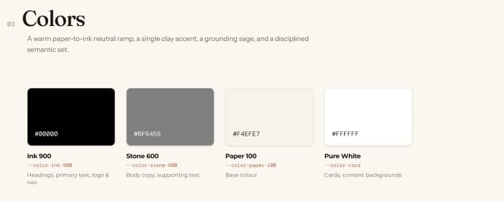 Medworks design system colour palette